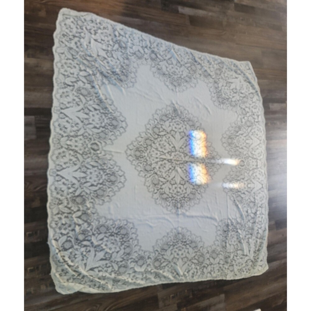 Vintage White Lace 60x64 Square Tablecloth